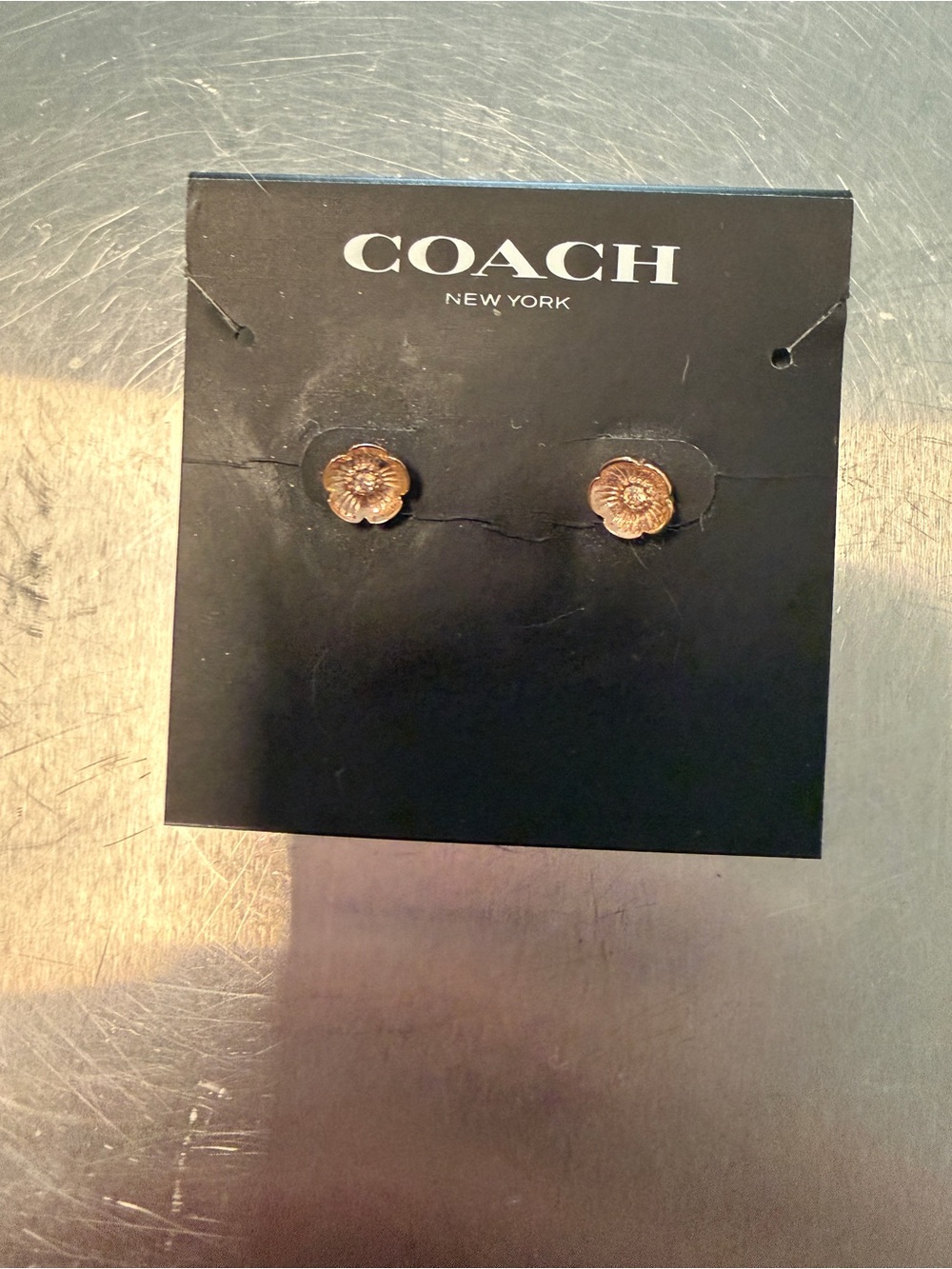 Coach Gold Floral Stud Earrings - Picture 1 of 1
